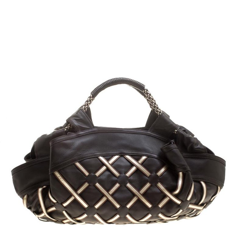 Loewe Brown Leather Mesh Limited Edition Satchel For Sale at 1stDibs