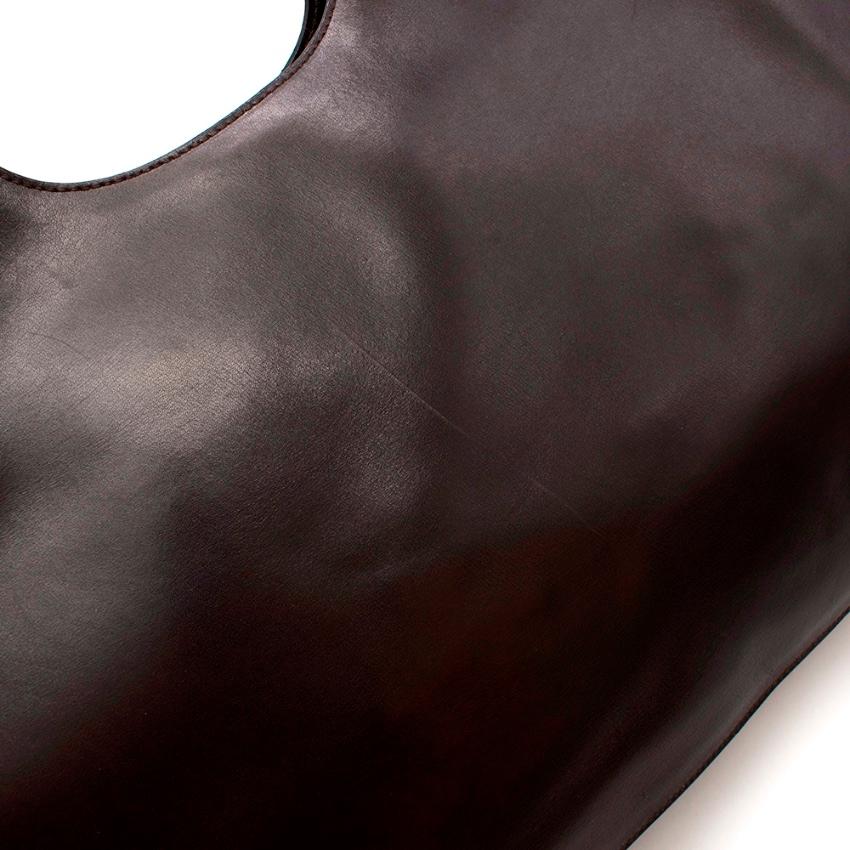 Black Loewe Brown Leather & Metal Vintage Top Handle Bag