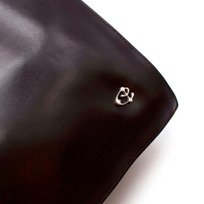 Loewe Brown Leather & Metal Vintage Top Handle Bag In Excellent Condition In London, GB