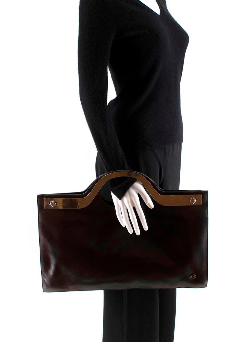 Women's or Men's Loewe Brown Leather & Metal Vintage Top Handle Bag