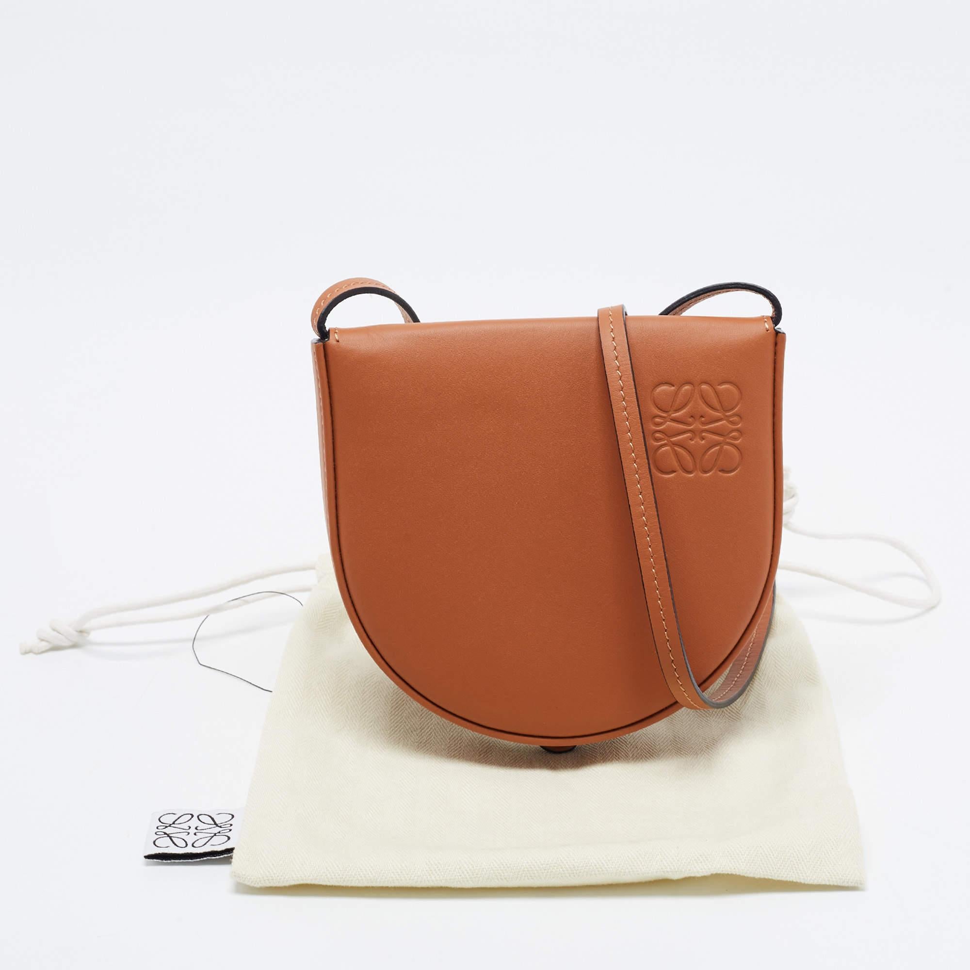 Loewe Brown Leather Mini Heel Duo Pouch Bag 5