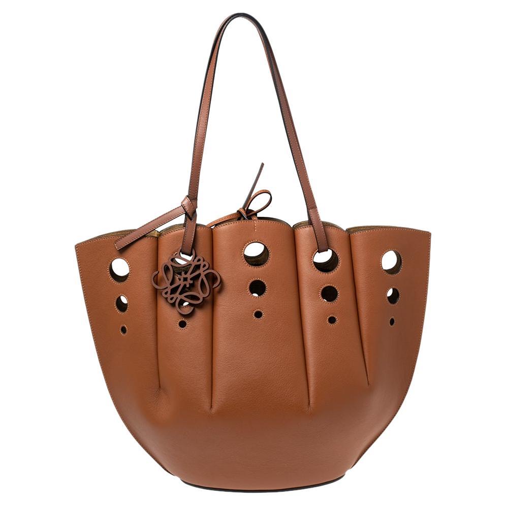 Loewe Brown Leather Shell Tote