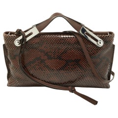 Loewe Brown Python and Leather Missy Crossbody Bag