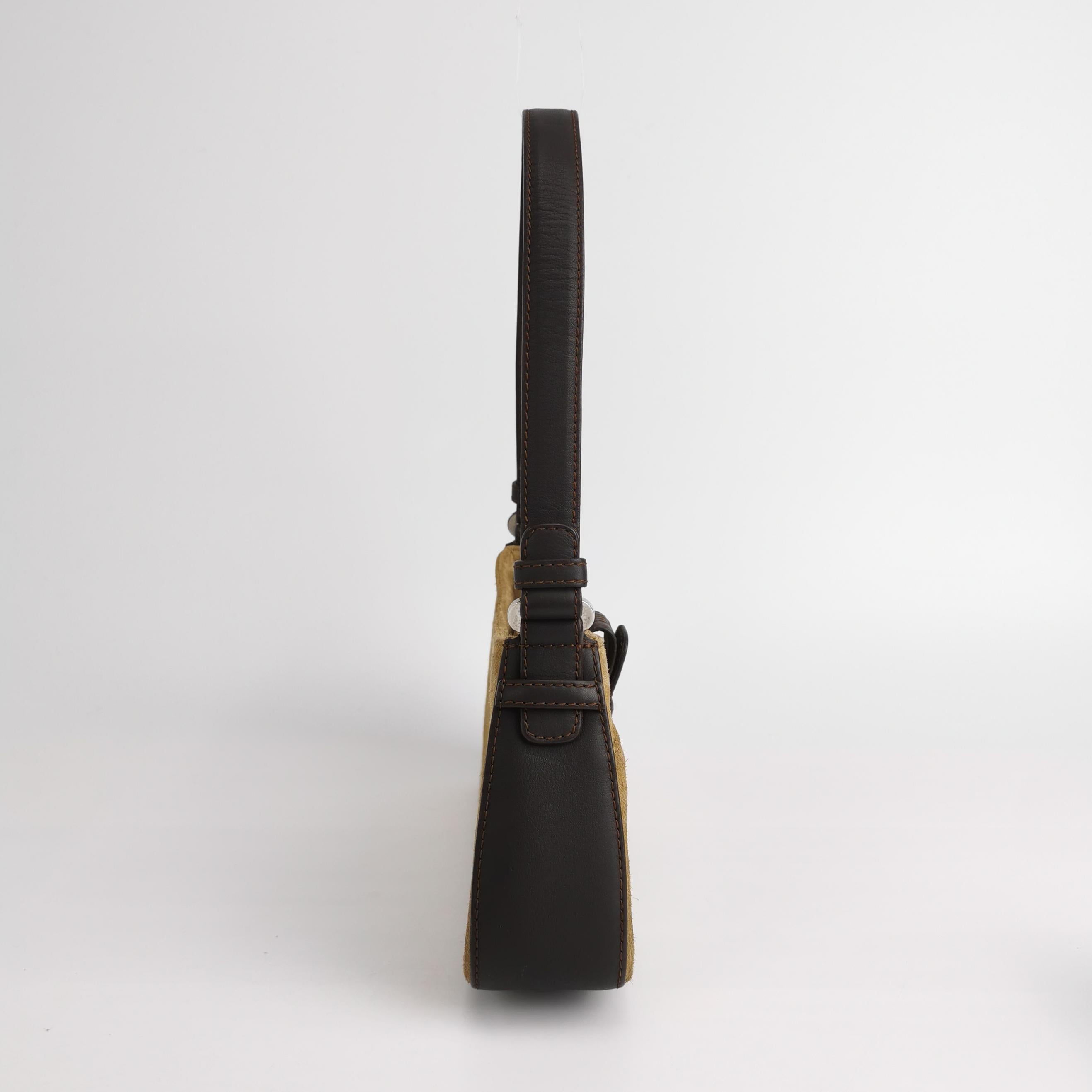 Loewe Brown Suede Shoulder Bag Vintage en Bueno estado para la venta en AUBERVILLIERS, FR