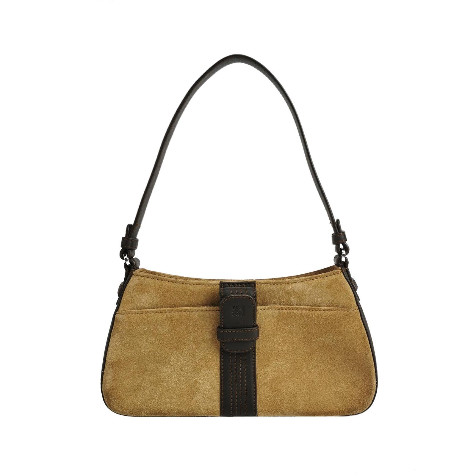 Loewe Brown Suede Shoulder Bag Vintage