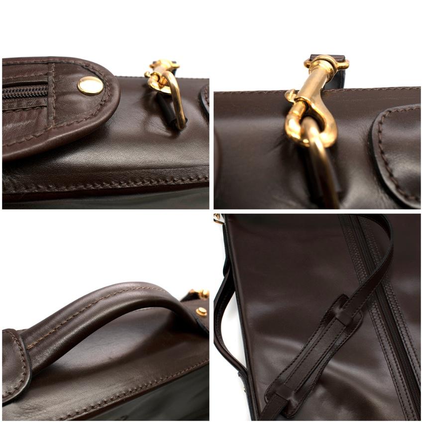 Loewe Estuche Vintage Marrón De Piel Con 2 Perchas en venta 3