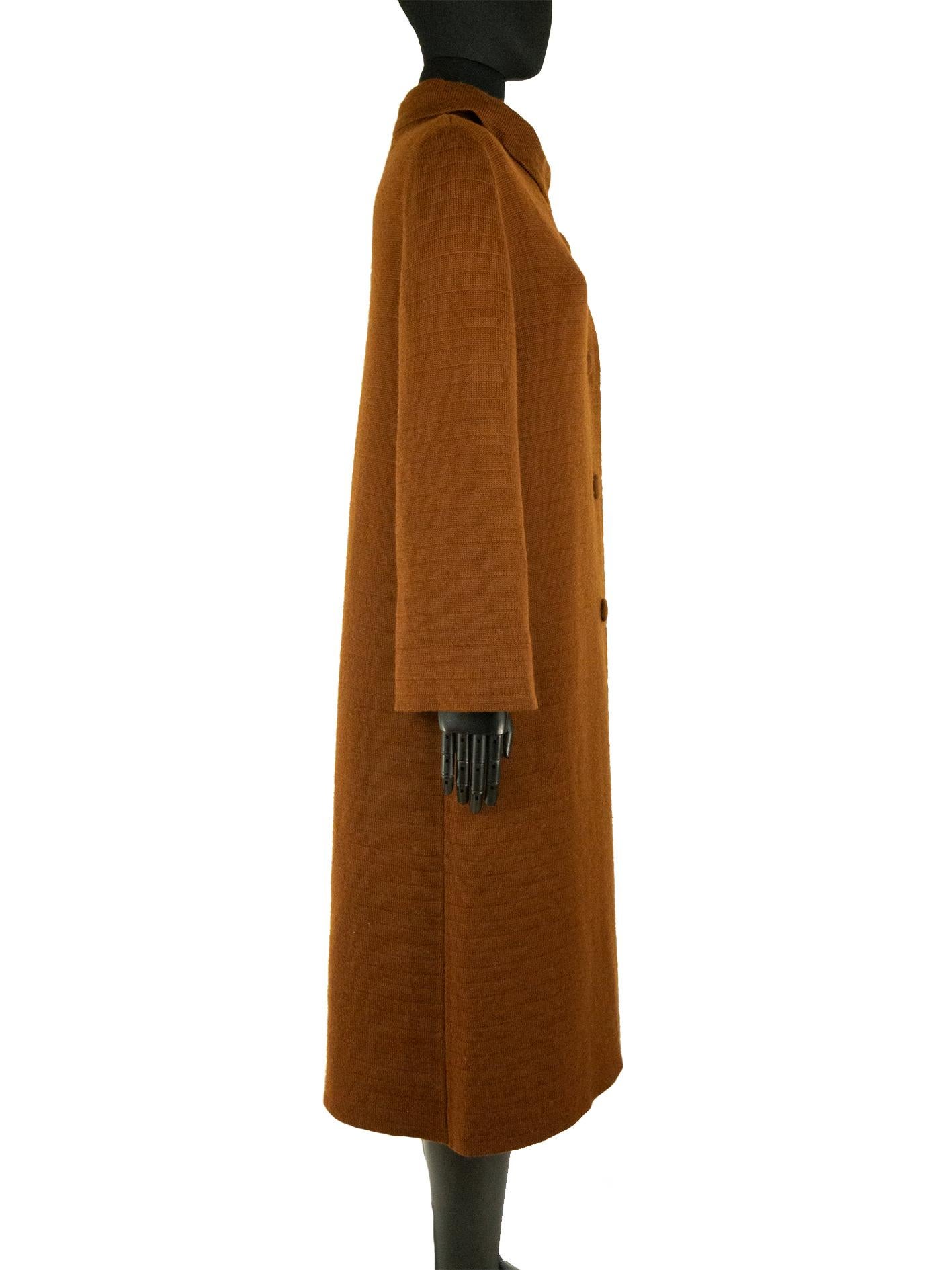1970s Loewe Brown Wool Coat In Good Condition For Sale In London, GB