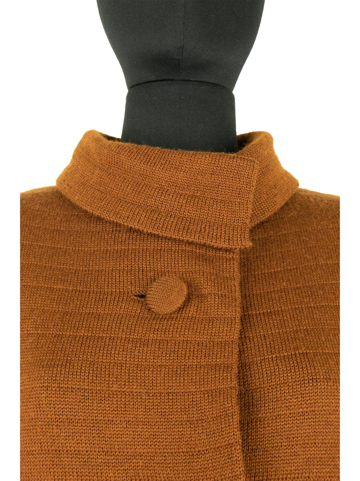 Women's 1970s Loewe Brown Wool Coat For Sale