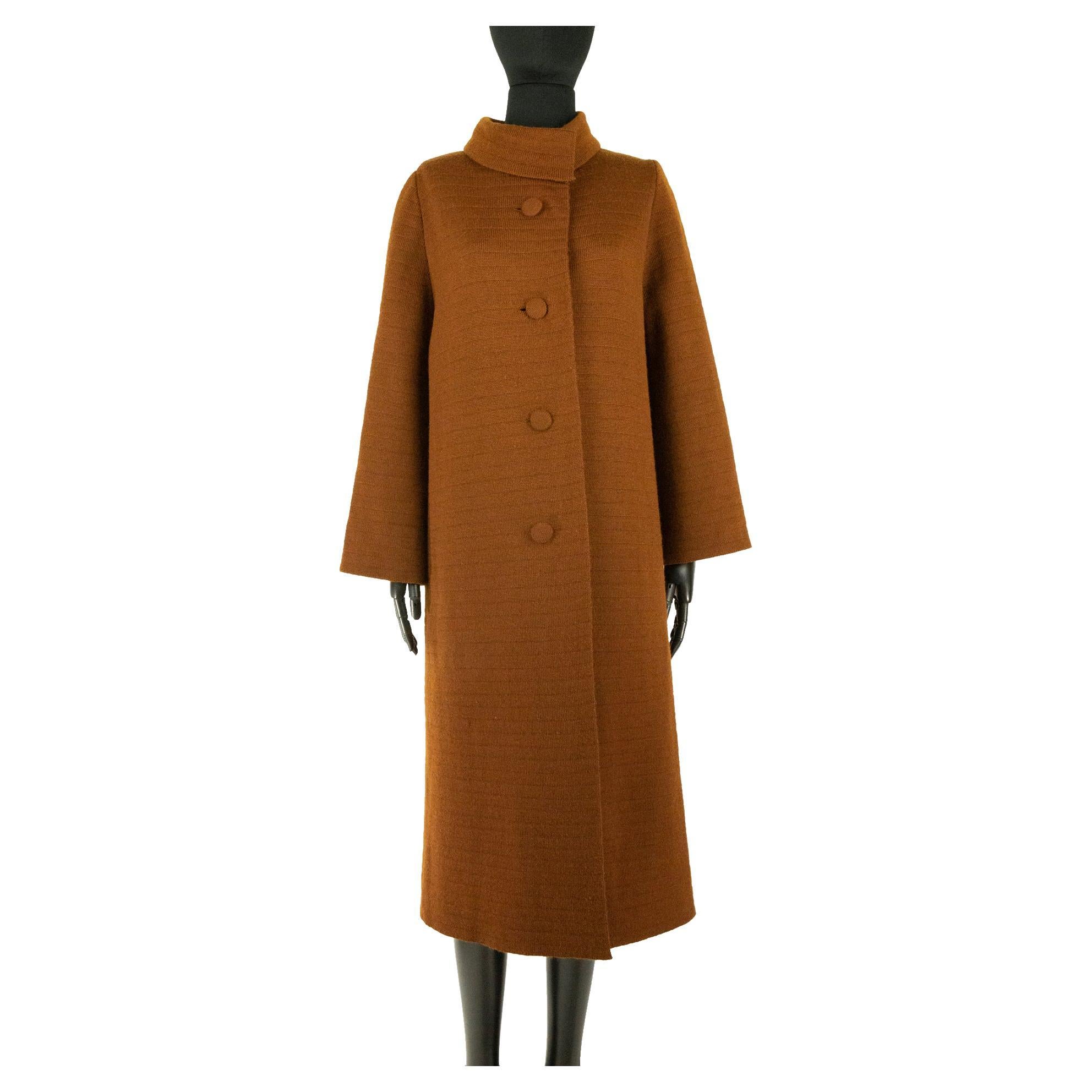 1970s Loewe Brown Wool Coat For Sale