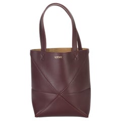 Loewe Burgundy Calfskin Mini Puzzle Fold Tote