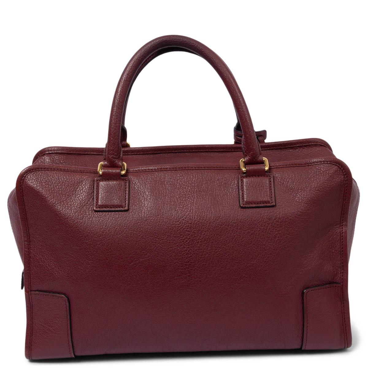 LOEWE burgundy leather AMAZONA 36 Bag In Fair Condition In Zürich, CH
