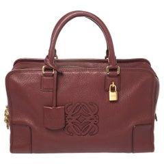 Loewe Burgundy Leather Amazona Satchel