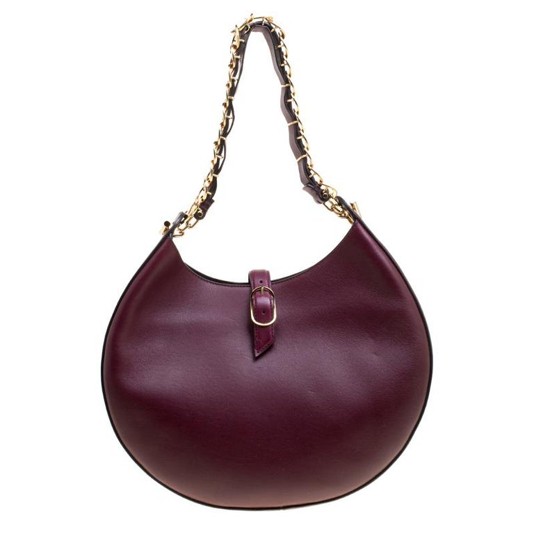 Loewe Burgundy Leather Medium Joyce Shoulder Bag For Sale at 1stDibs