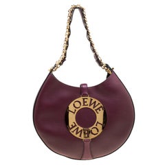 Loewe Burgundy Leather Medium Joyce Shoulder Bag