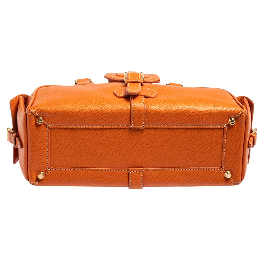 Loewe Burnt Orange Leather Bowling Bag 5