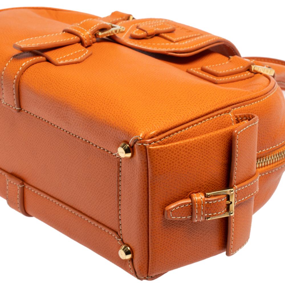 Loewe Burnt Orange Leather Bowling Bag 6