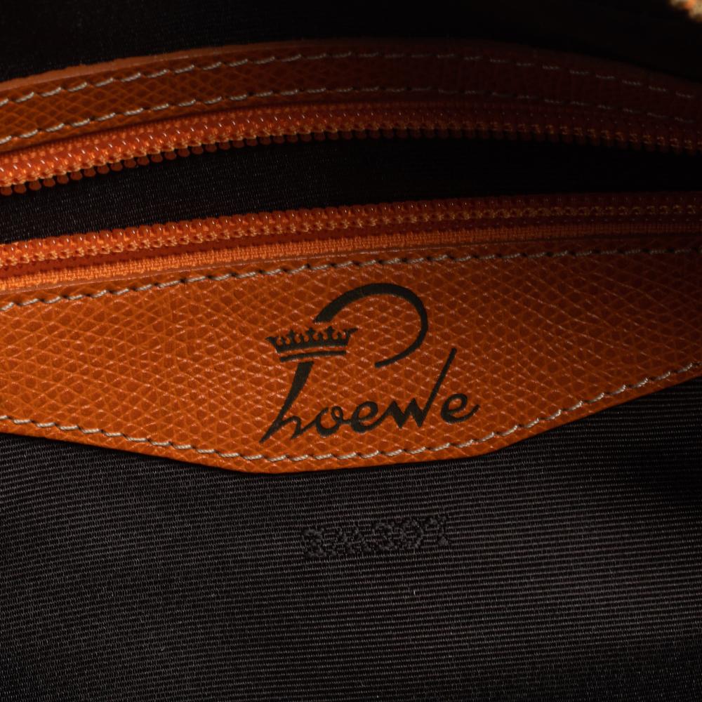Loewe Burnt Orange Leather Bowling Bag In Good Condition In Dubai, Al Qouz 2