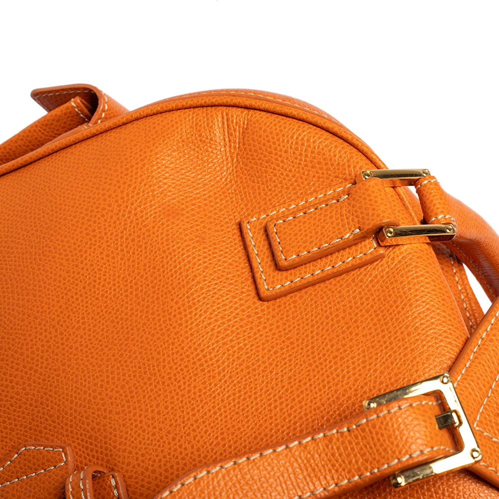 Loewe Burnt Orange Leather Bowling Bag In Good Condition In Dubai, Al Qouz 2