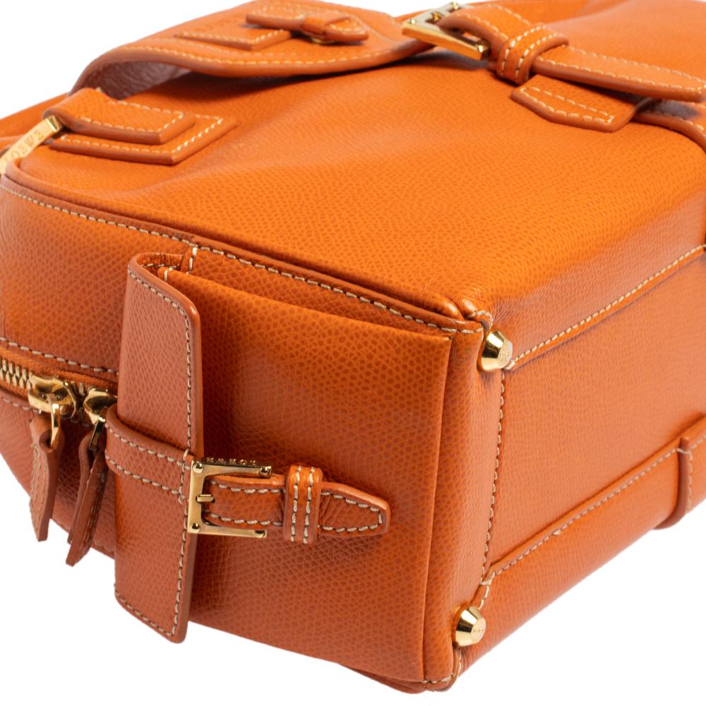 Women's Loewe Burnt Orange Leather Bowling Bag