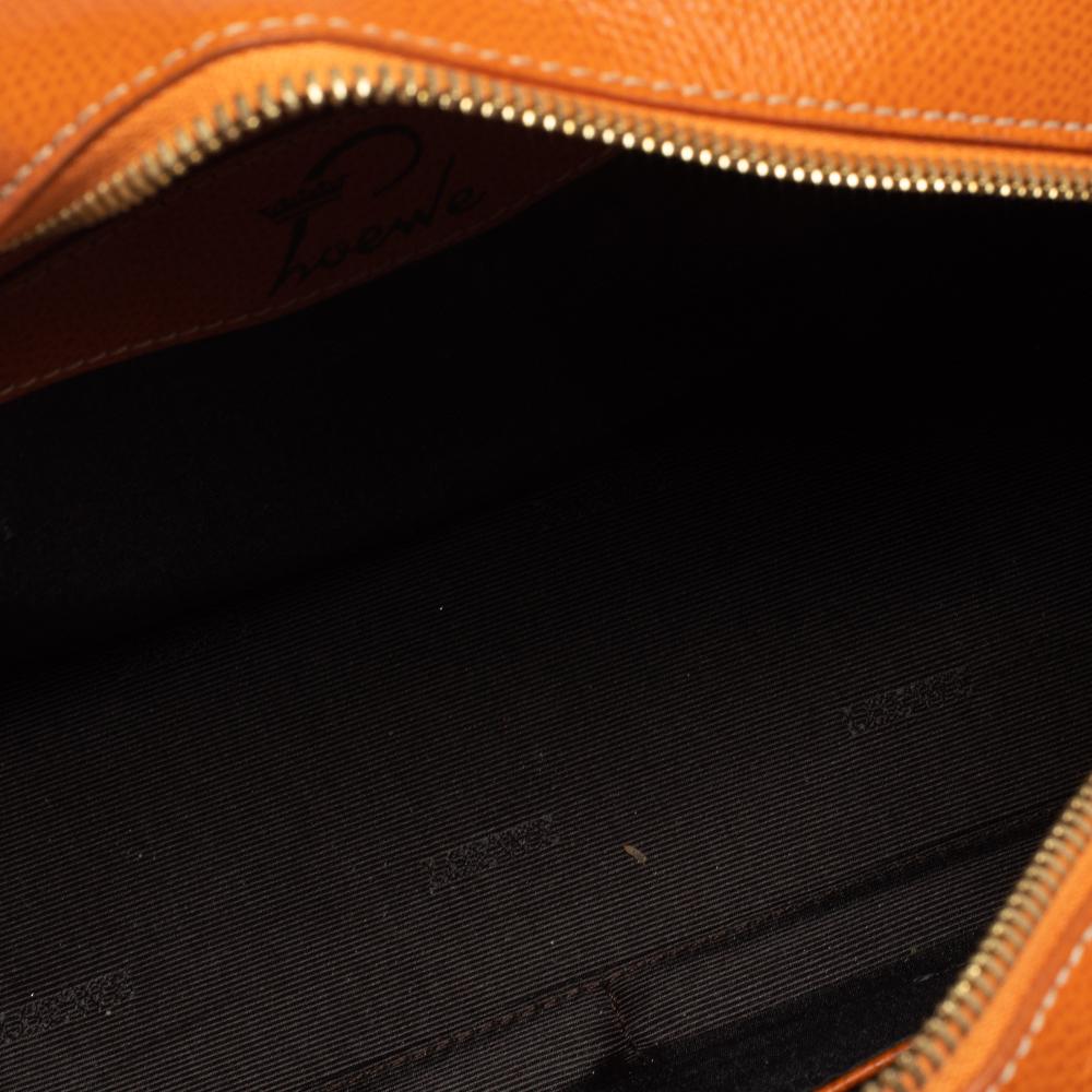 Loewe Burnt Orange Leather Bowling Bag 1