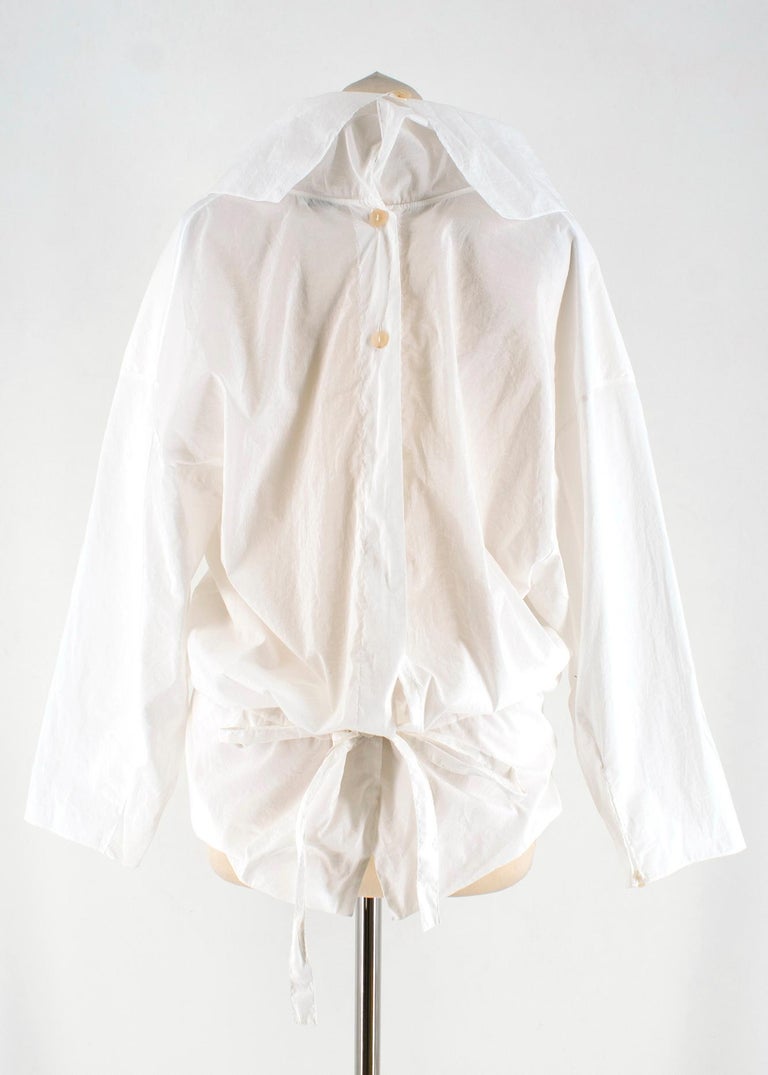 Loewe Button Back Asymmetric White Blouse - Size Estimated S/M For Sale ...