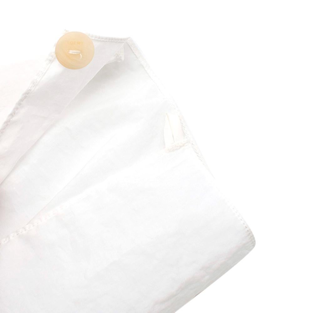 Loewe Button Back Asymmetric White Blouse - Size Estimated S/M For Sale 3