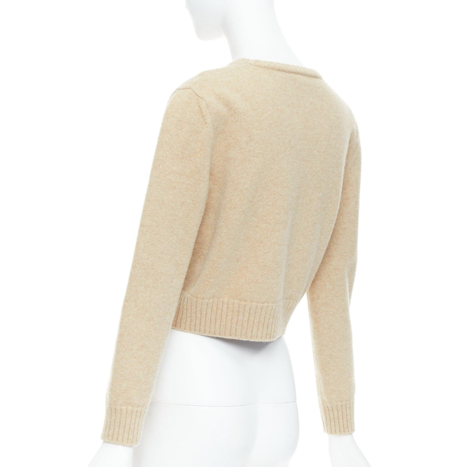 Pull court LOEWE Anagram en laine mélangée couleur camel L en vente 1