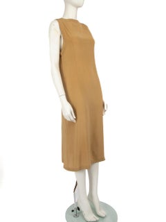 Loewe Camel Silk Sleeveless Midi Dress Size M