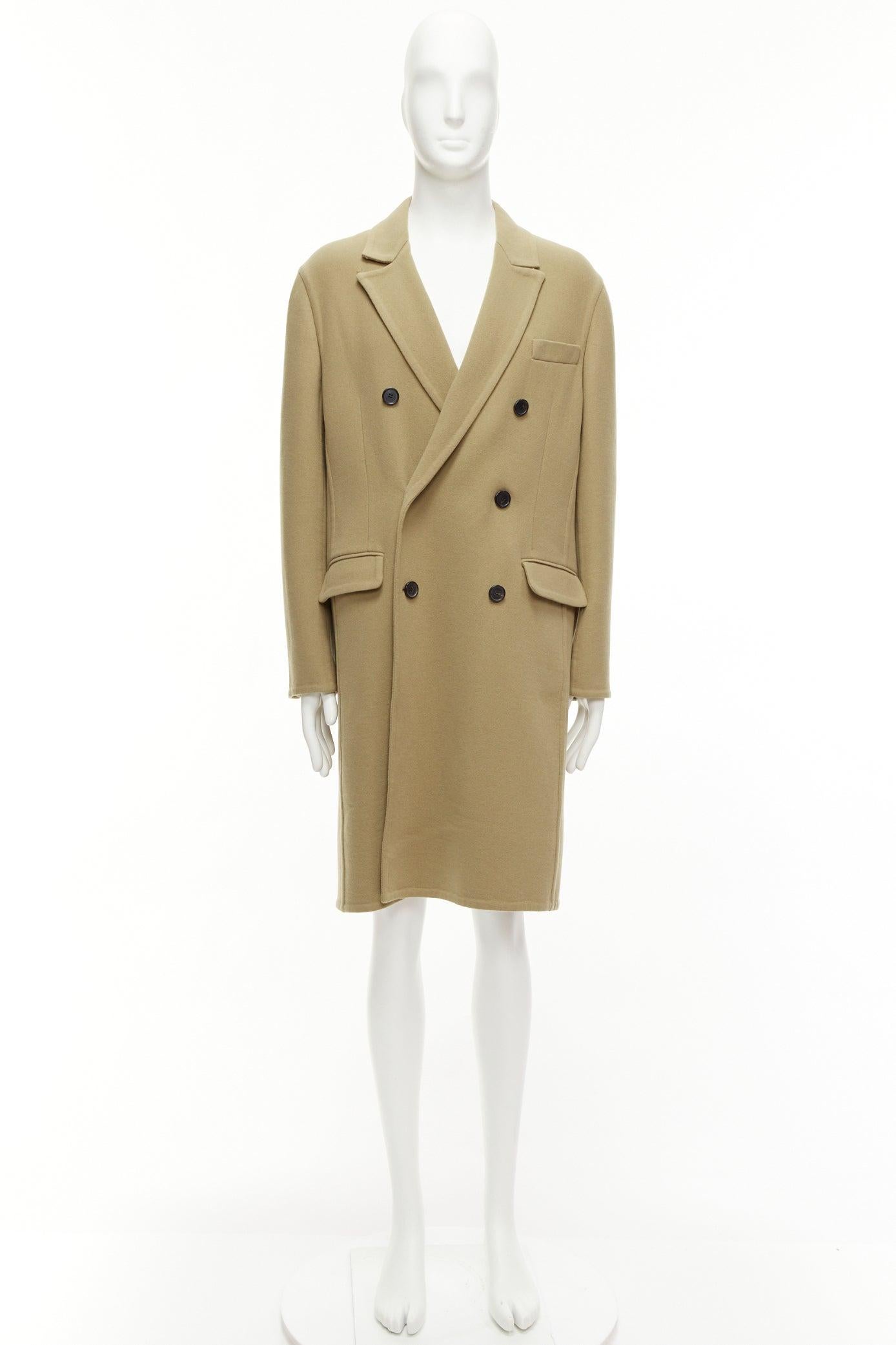 LOEWE camel wool cashmere black double breasted oversized coat IT46 S 5
