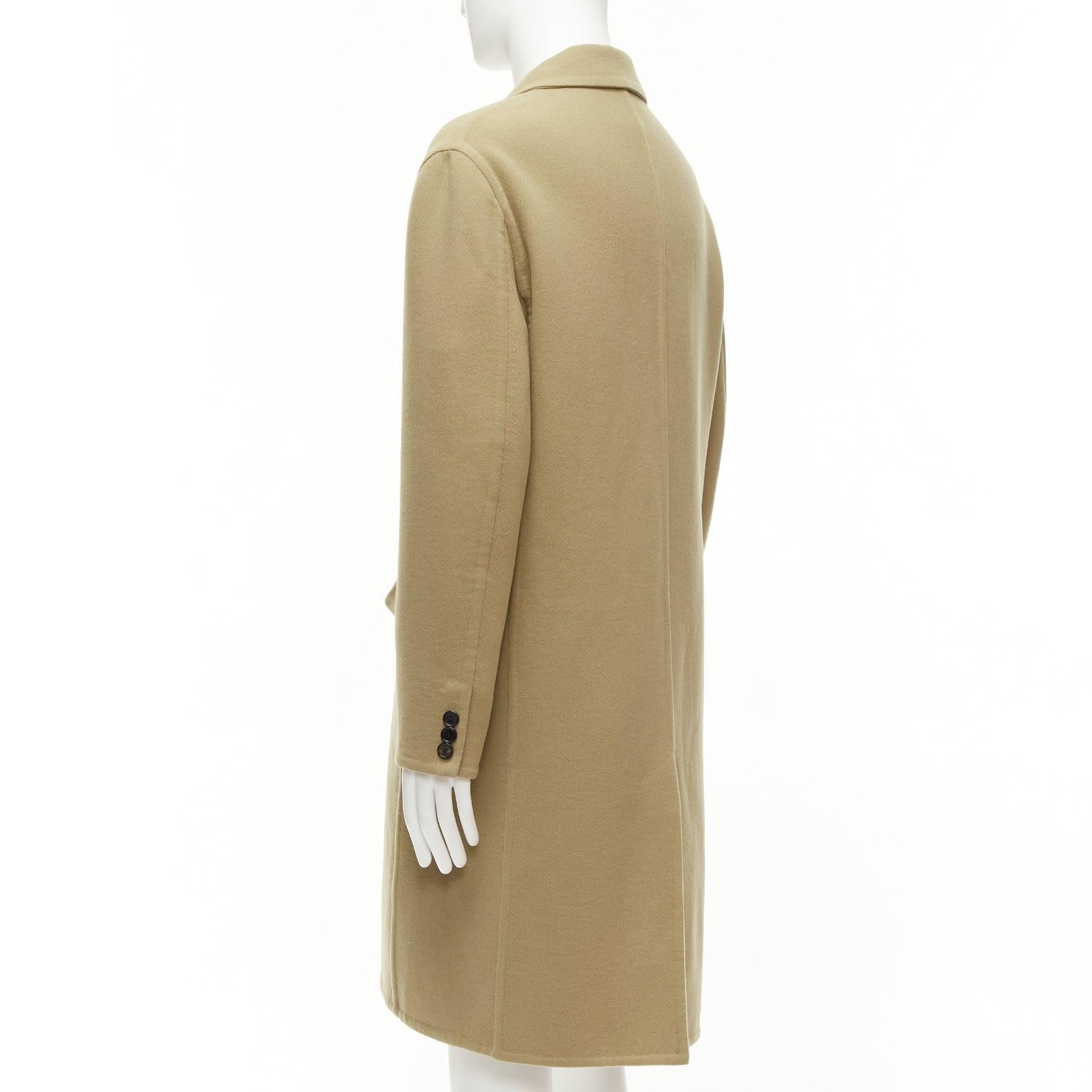 LOEWE camel wool cashmere black double breasted oversized coat IT46 S For Sale 3