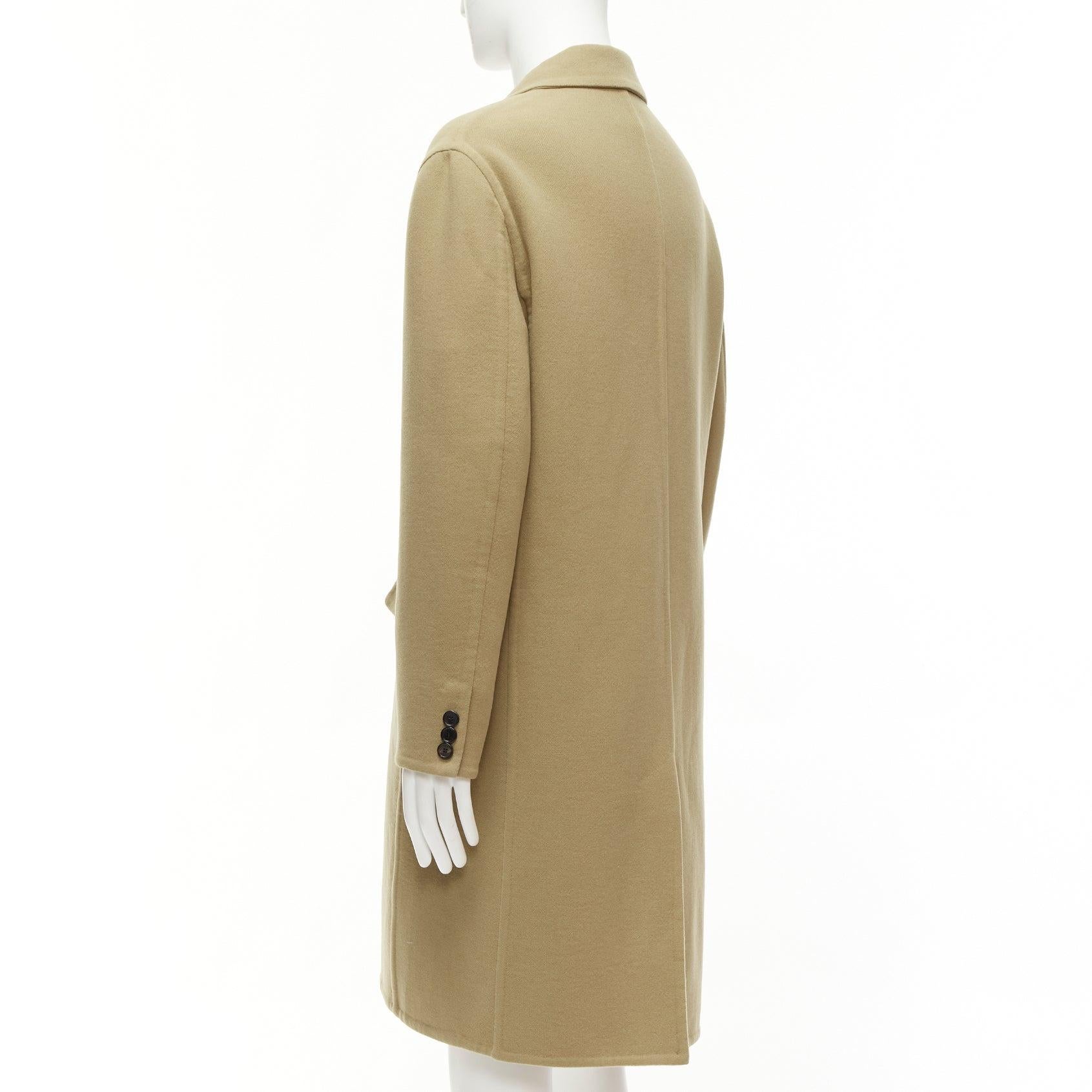 LOEWE camel wool cashmere black double breasted oversized coat IT46 S 2