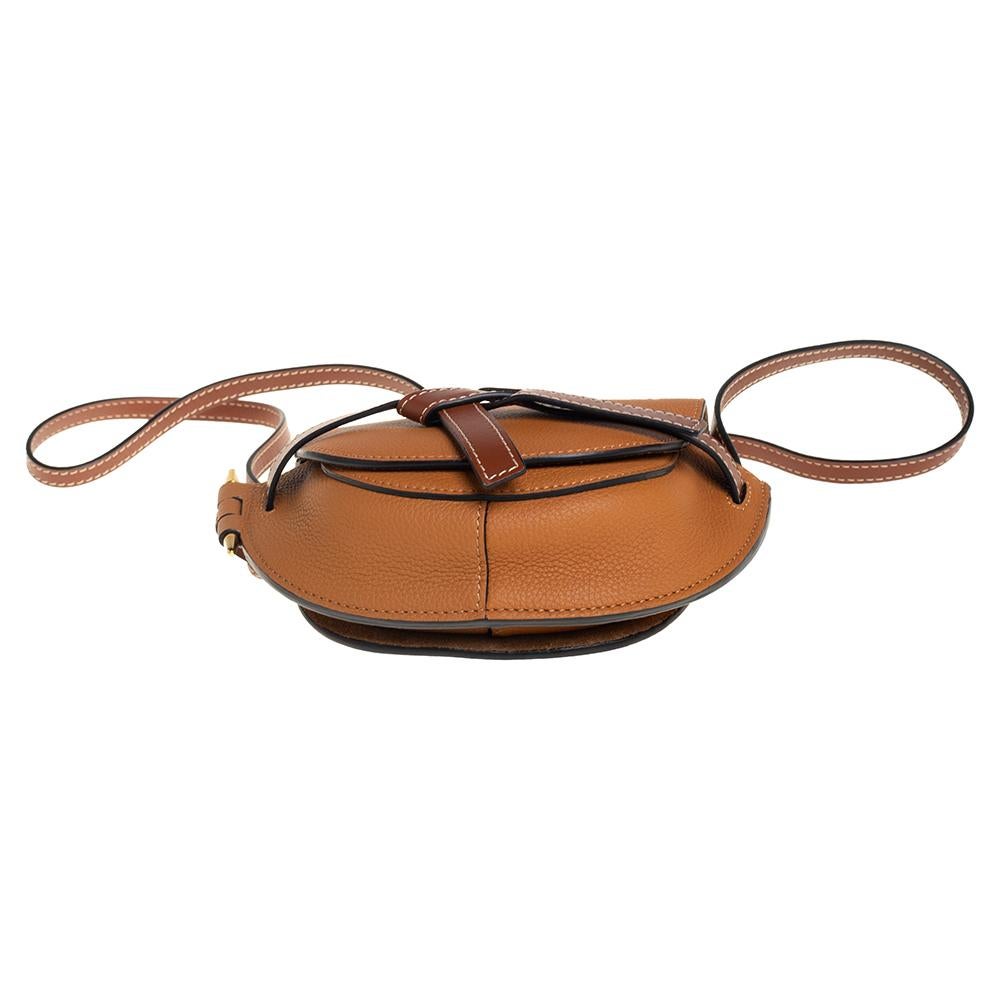 Loewe Caramel Brown Leather Mini Gate Crossbody Bag 7