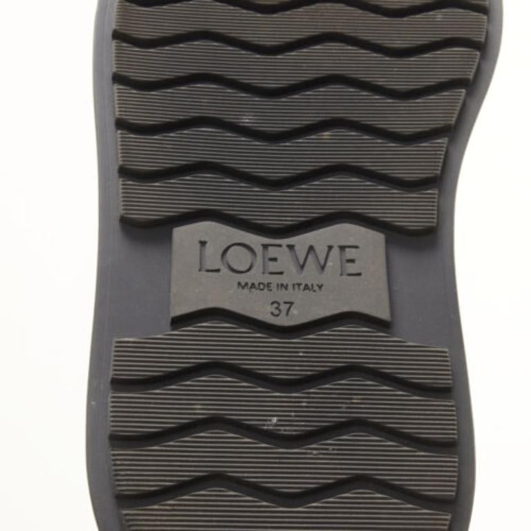 LOEWE Chelsea beige in pelle di vacchetta con cinturino logo stivaletti da deserto EU37 6