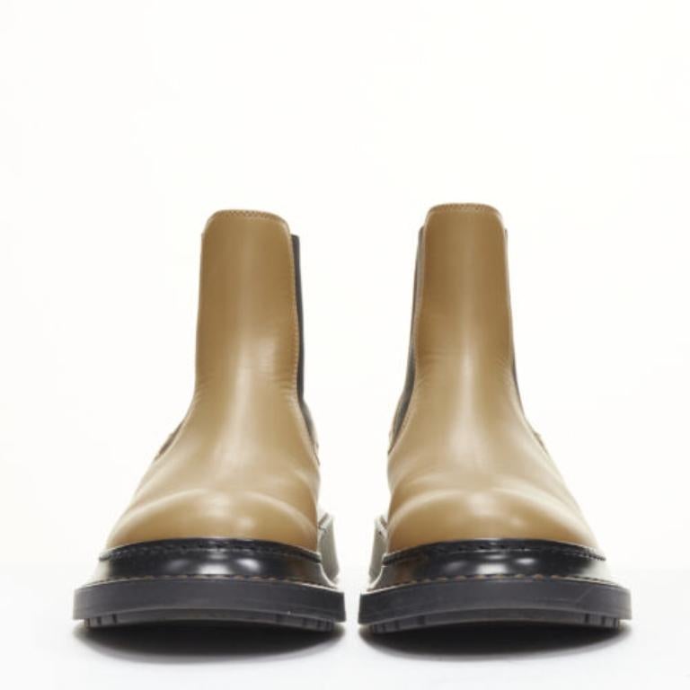 LOEWE Chelsea beige in pelle di vacchetta con cinturino logo stivaletti da deserto EU37 In condizioni buone a Hong Kong, NT