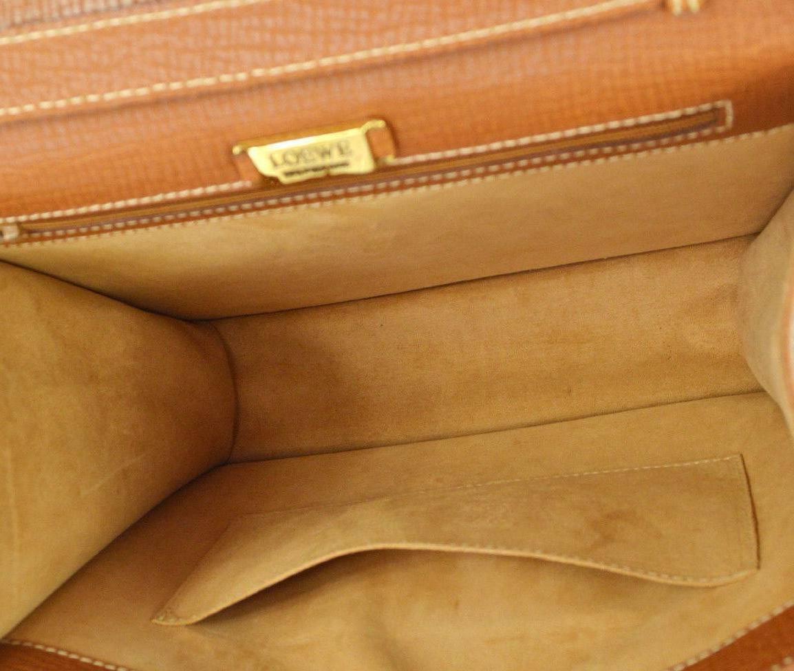 Loewe Cognac Leather Evening Top Handle Satchel Shoulder Flap Bag 2
