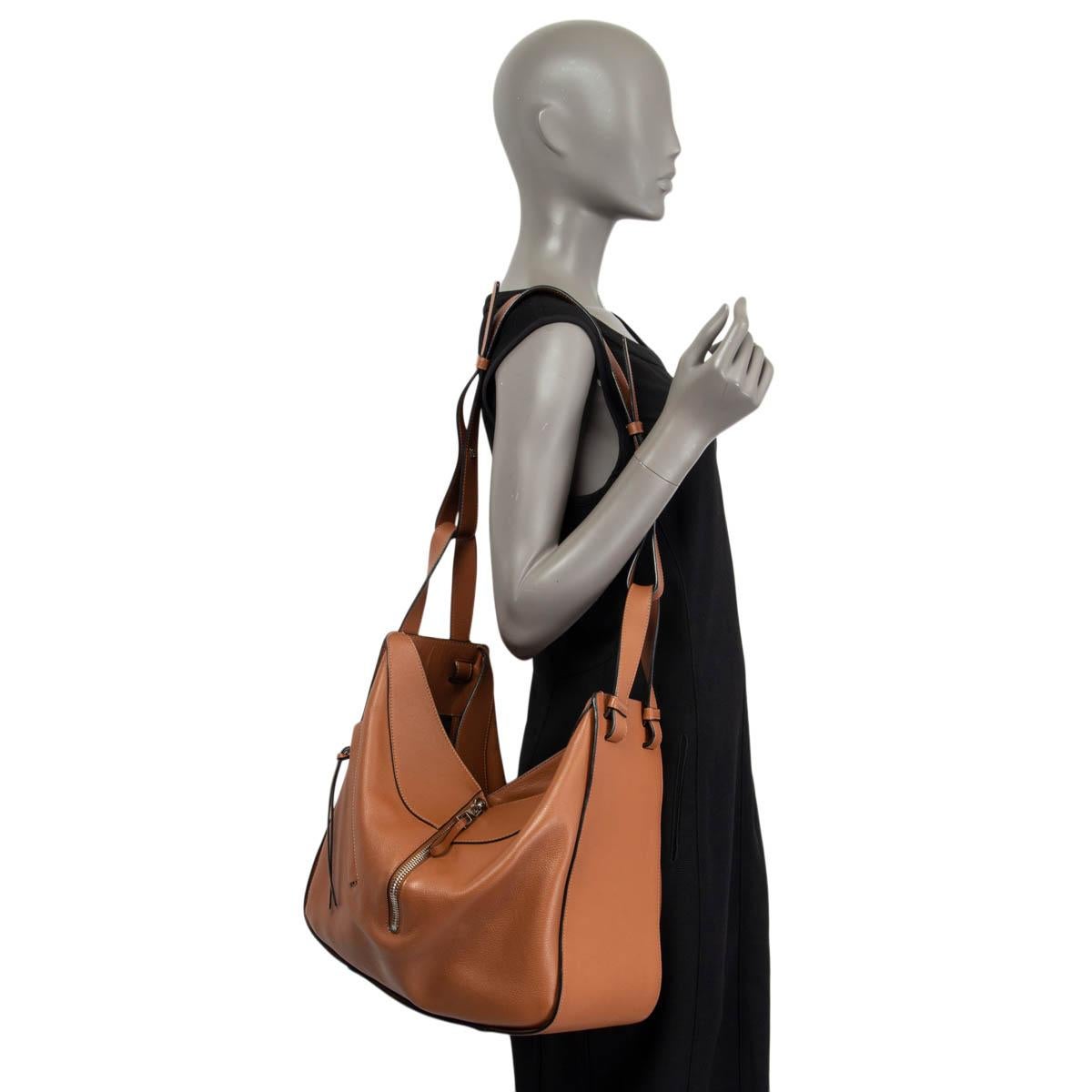 Women's LOEWE cognac leather MEDIUM HAMMOCK Tote Shoulder Bag