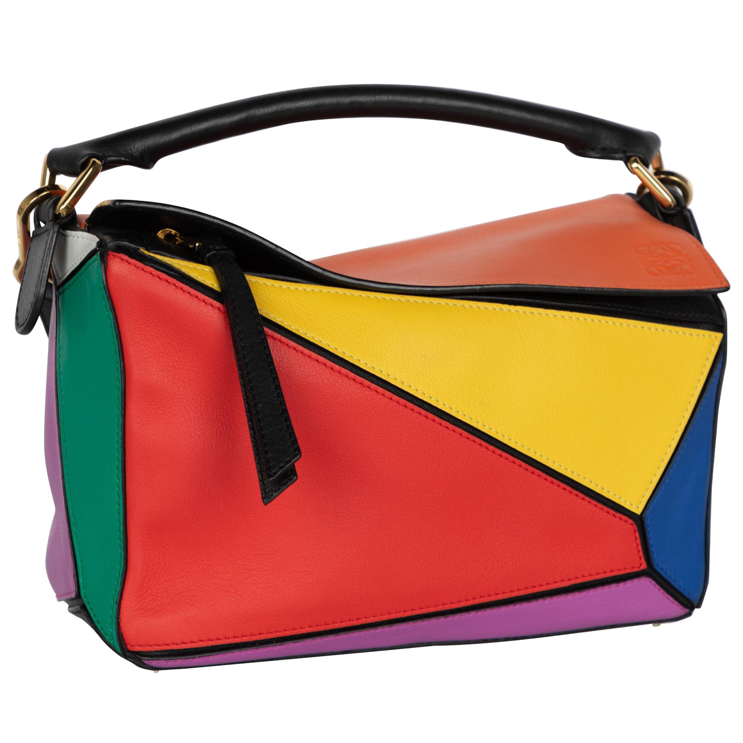 Loewe Puzzle Colorblock Mini Satchel Bag