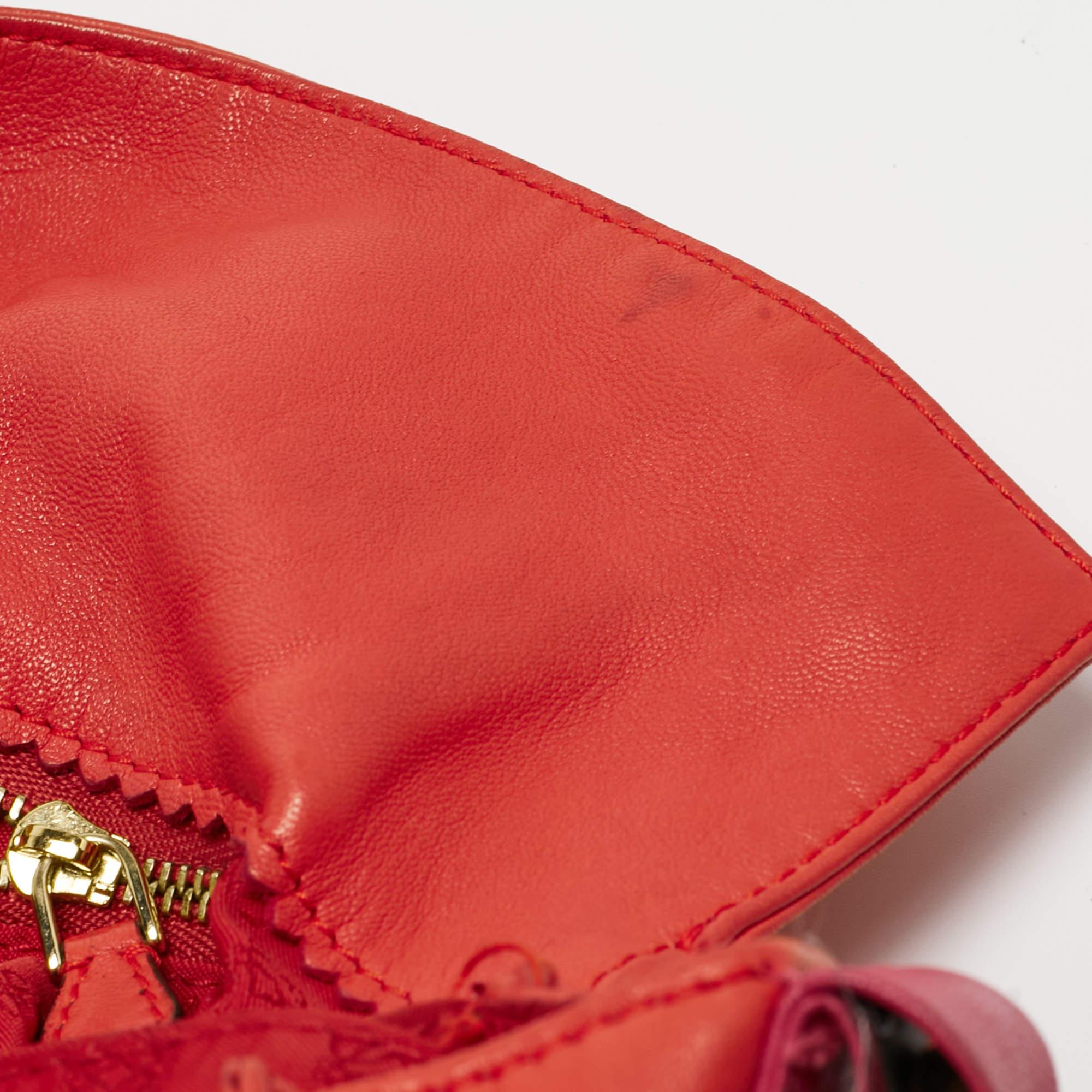 Loewe Coral Red/Magenta Leather Flamenco Shoulder Bag 5