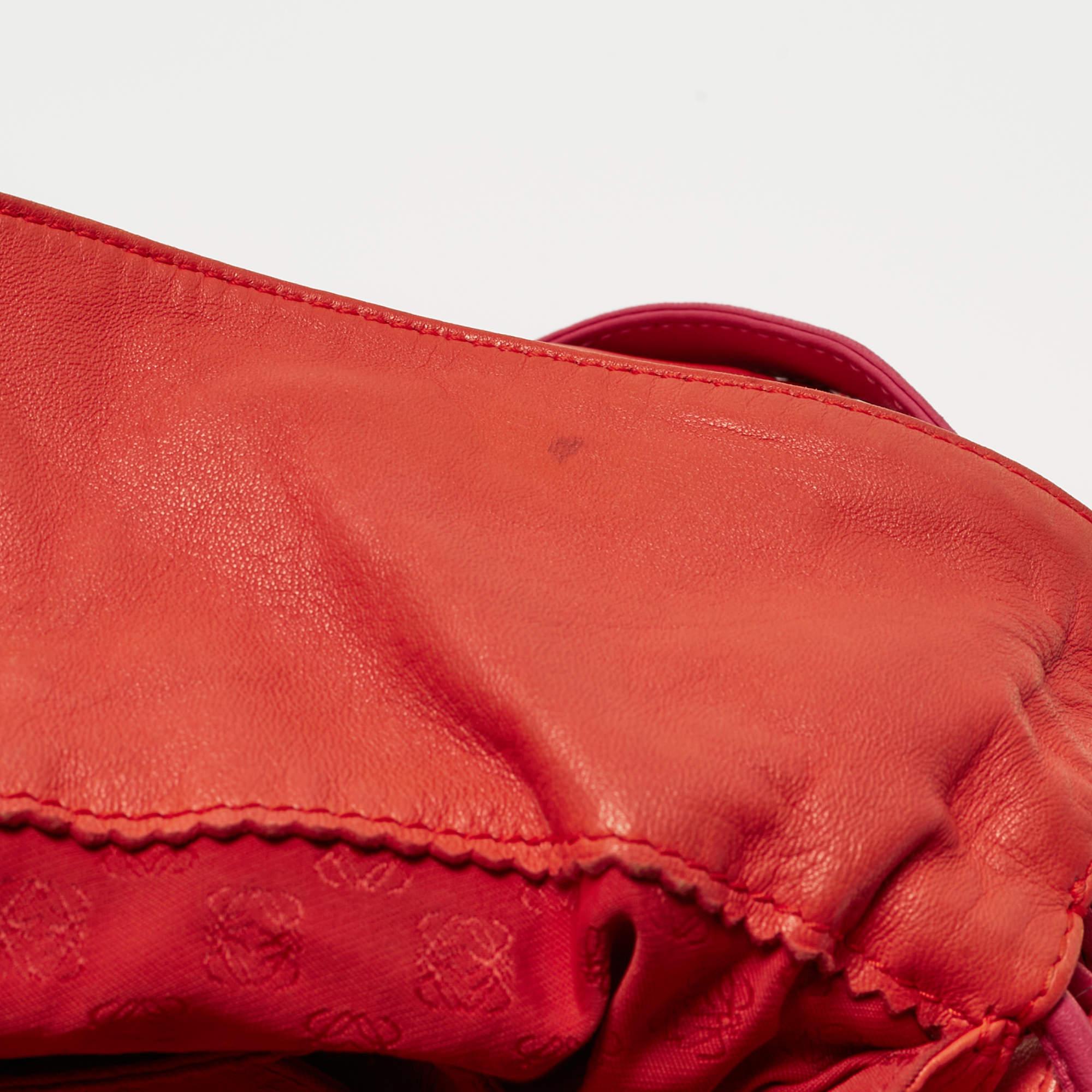 Loewe Coral Red/Magenta Leather Flamenco Shoulder Bag 7