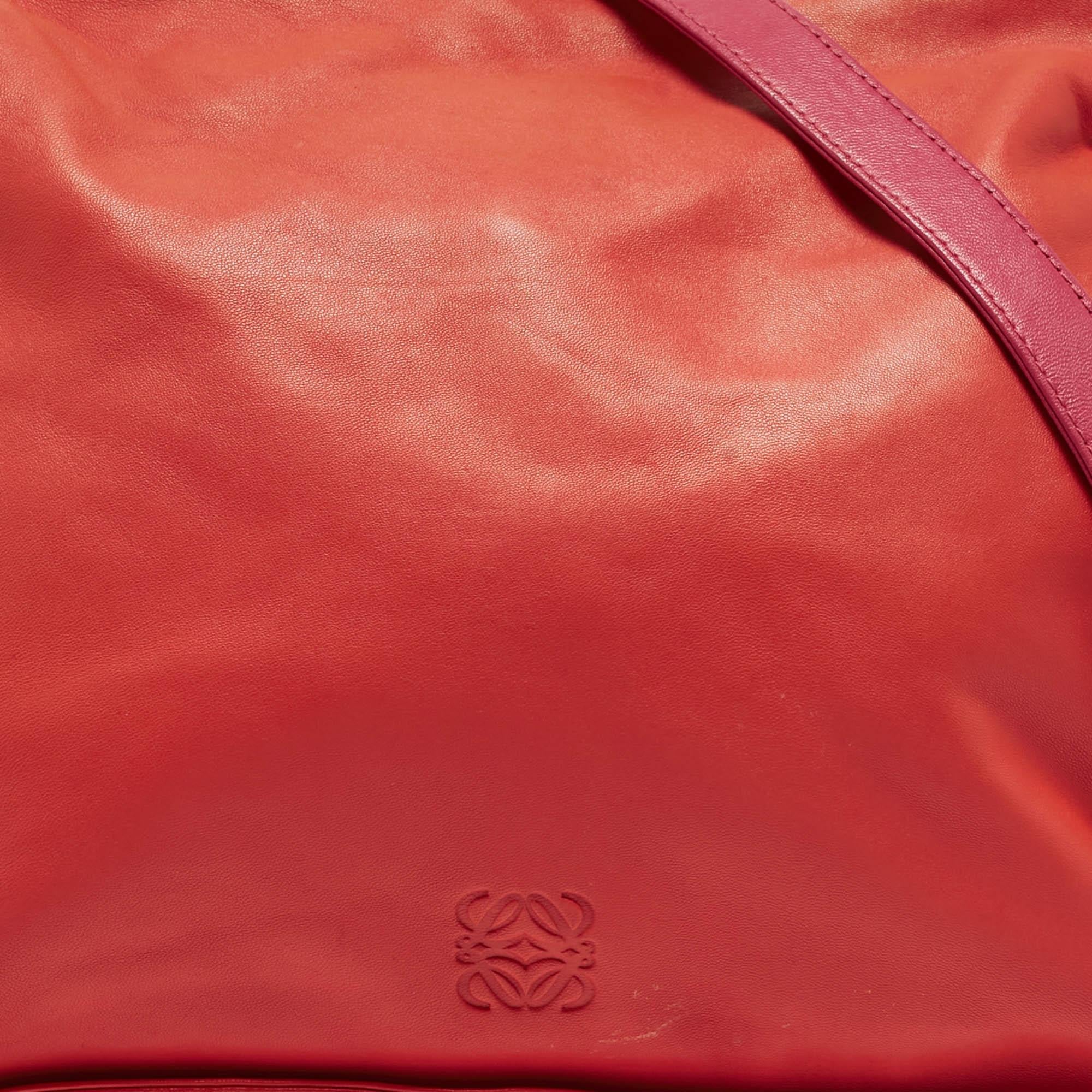 Loewe Coral Red/Magenta Leather Flamenco Shoulder Bag 9