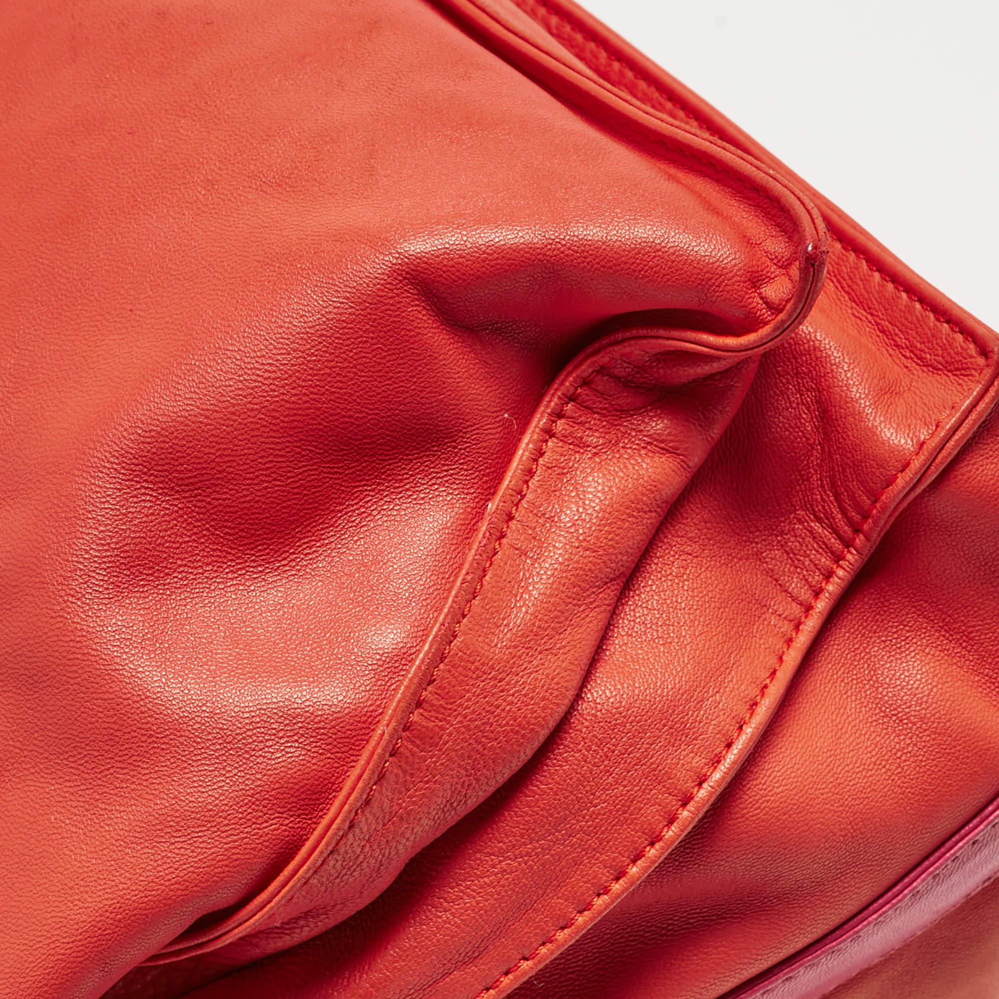 Loewe Coral Red/Magenta Leather Flamenco Shoulder Bag 12
