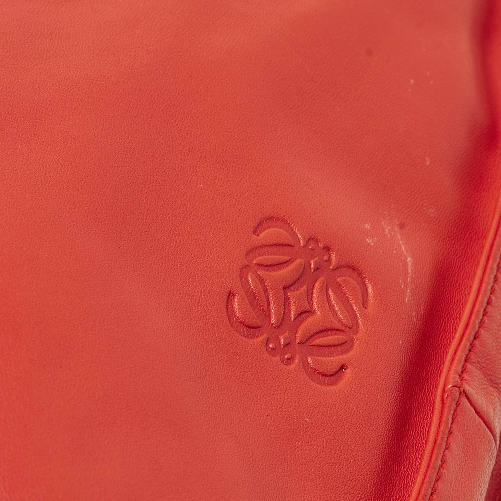 Loewe Coral Red/Magenta Leather Flamenco Shoulder Bag 13