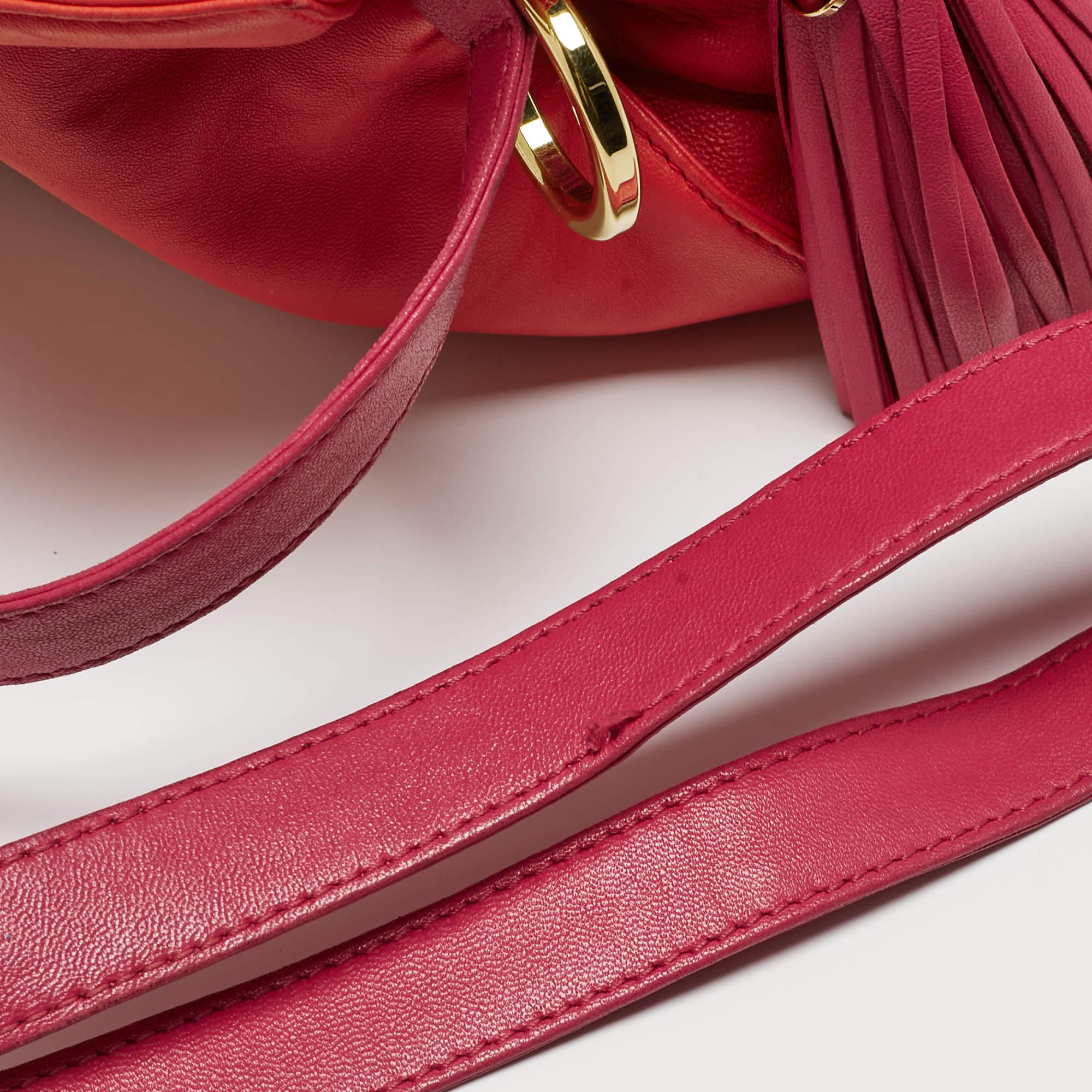 Loewe Coral Red/Magenta Leather Flamenco Shoulder Bag 2