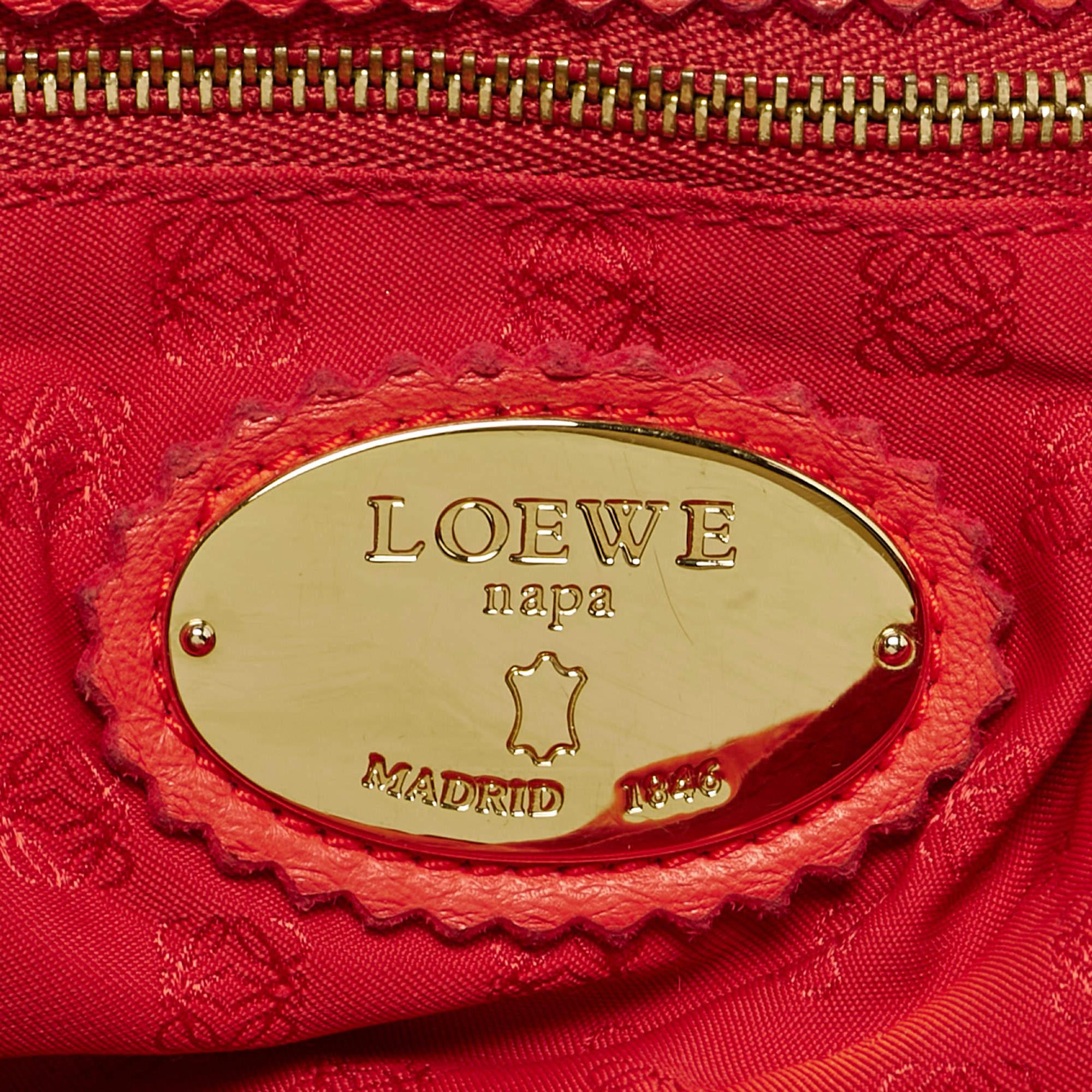 Loewe Coral Red/Magenta Leather Flamenco Shoulder Bag 3