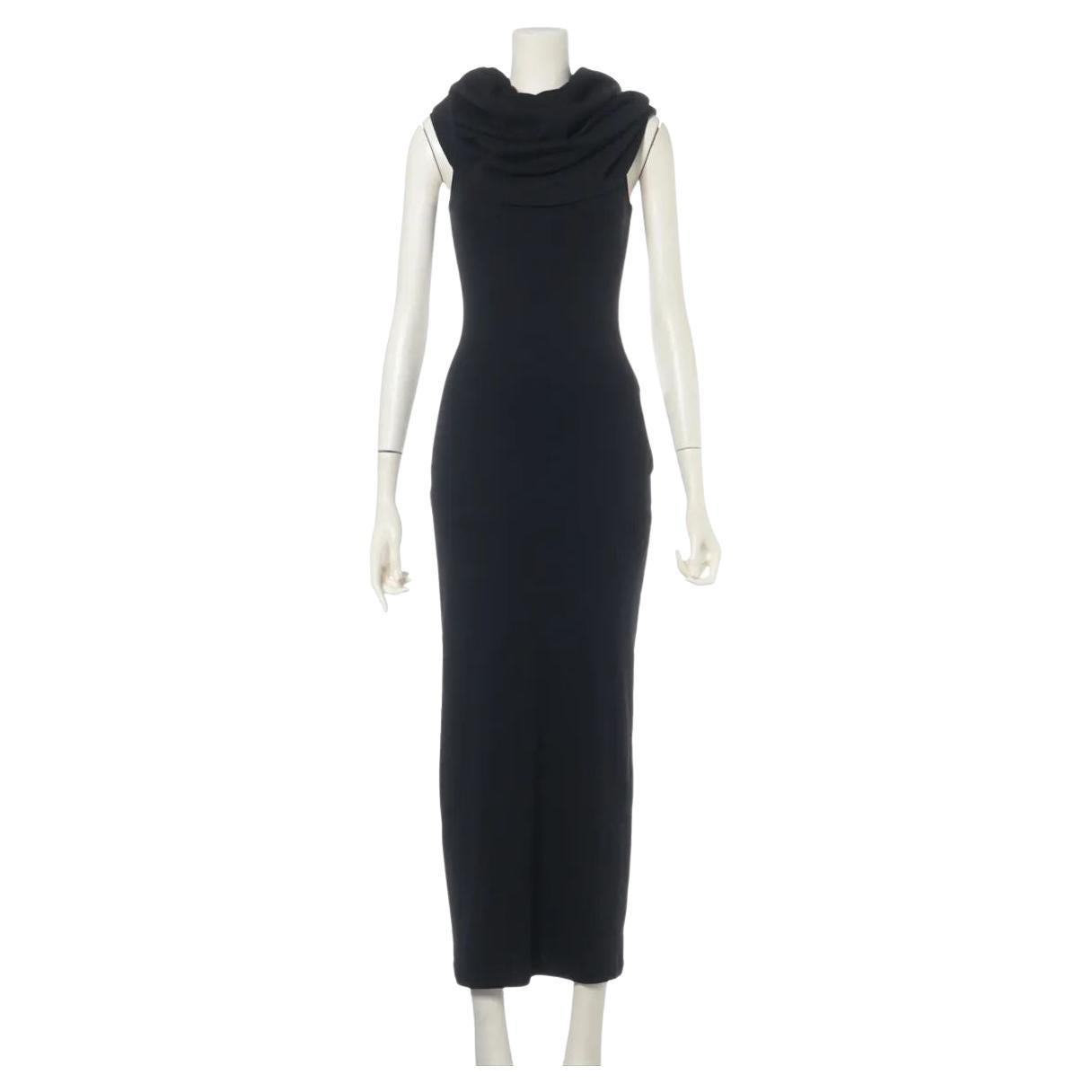 Loewe - Robe longue bodycon en coton - Noir en vente