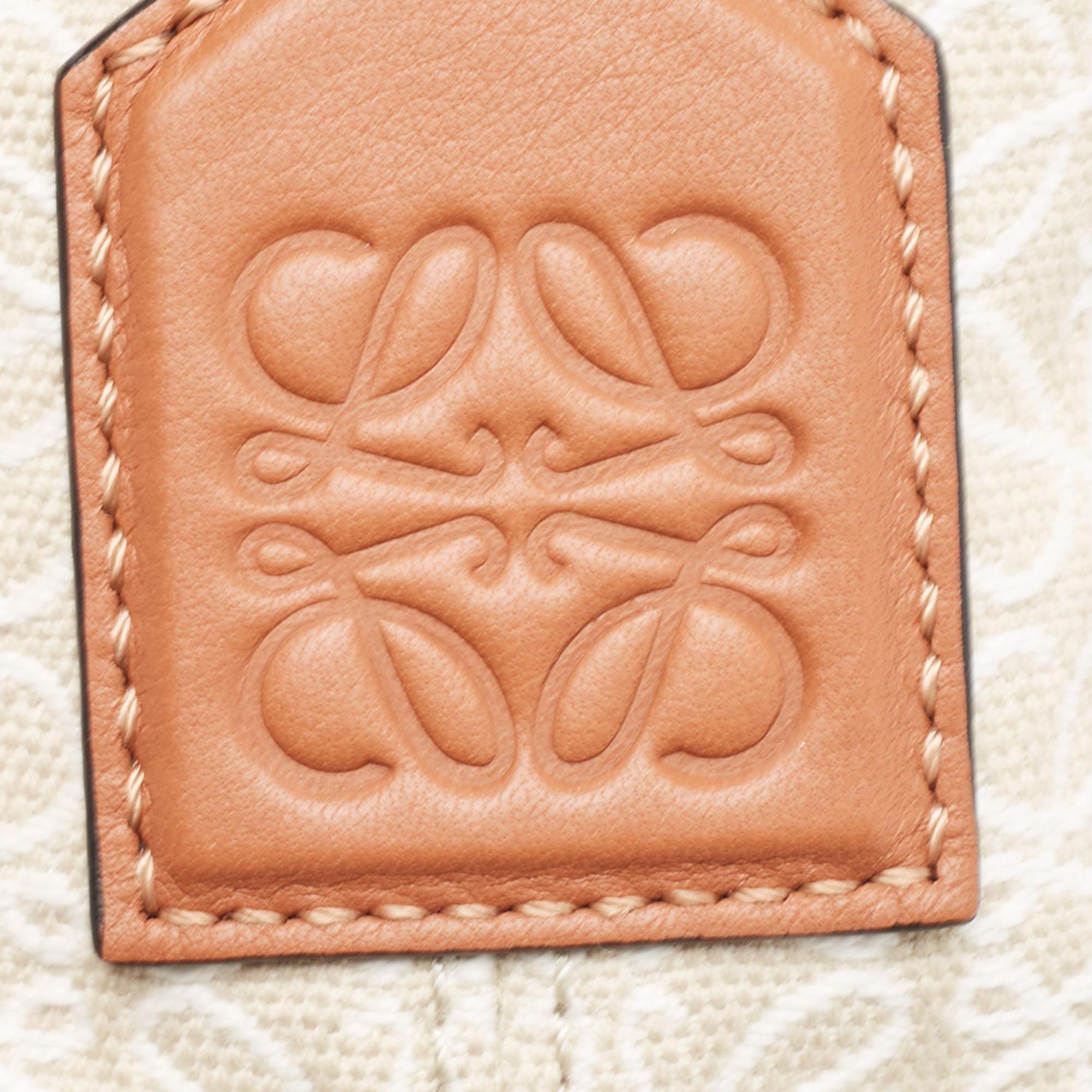 Loewe Cream/Brown Anagram Jacquard and Leather Cubi Shoulder Bag 6
