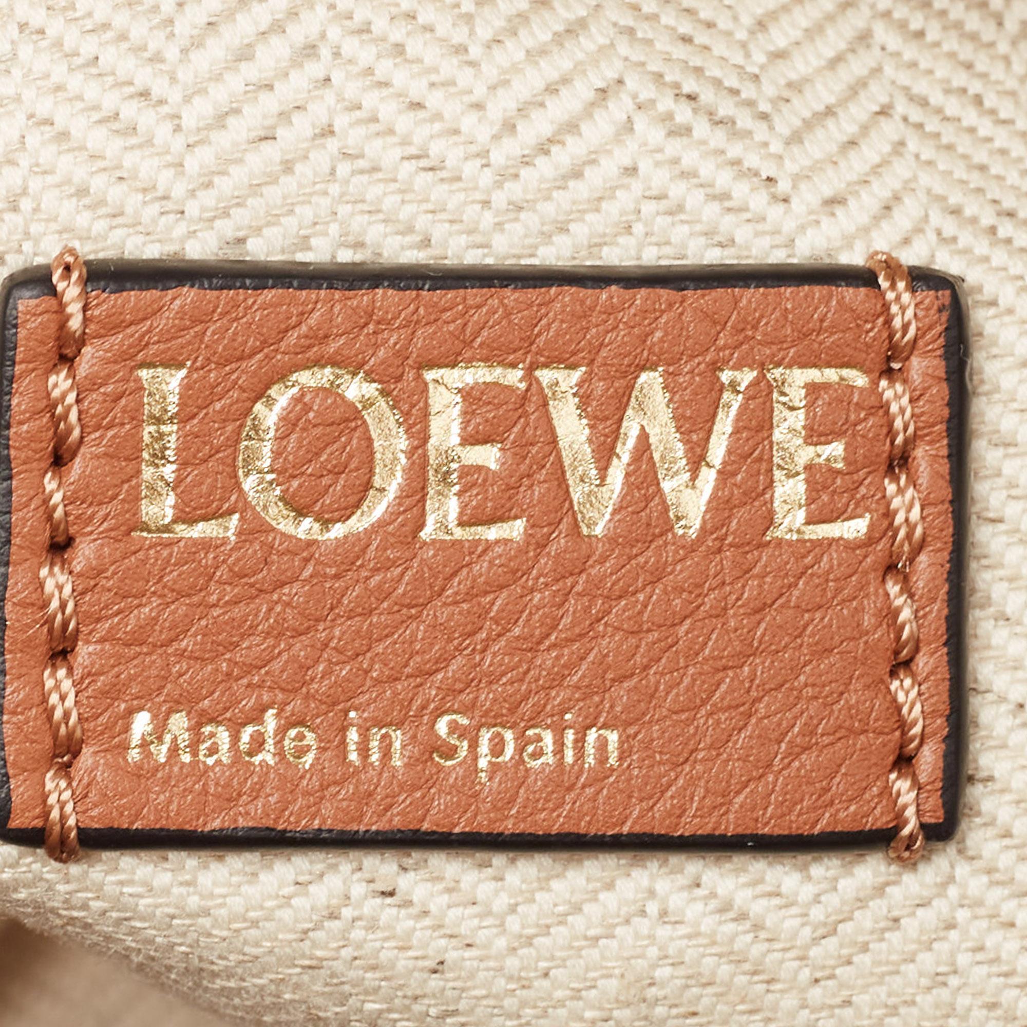 Loewe Cream/Brown Anagram Jacquard and Leather Cubi Shoulder Bag 7