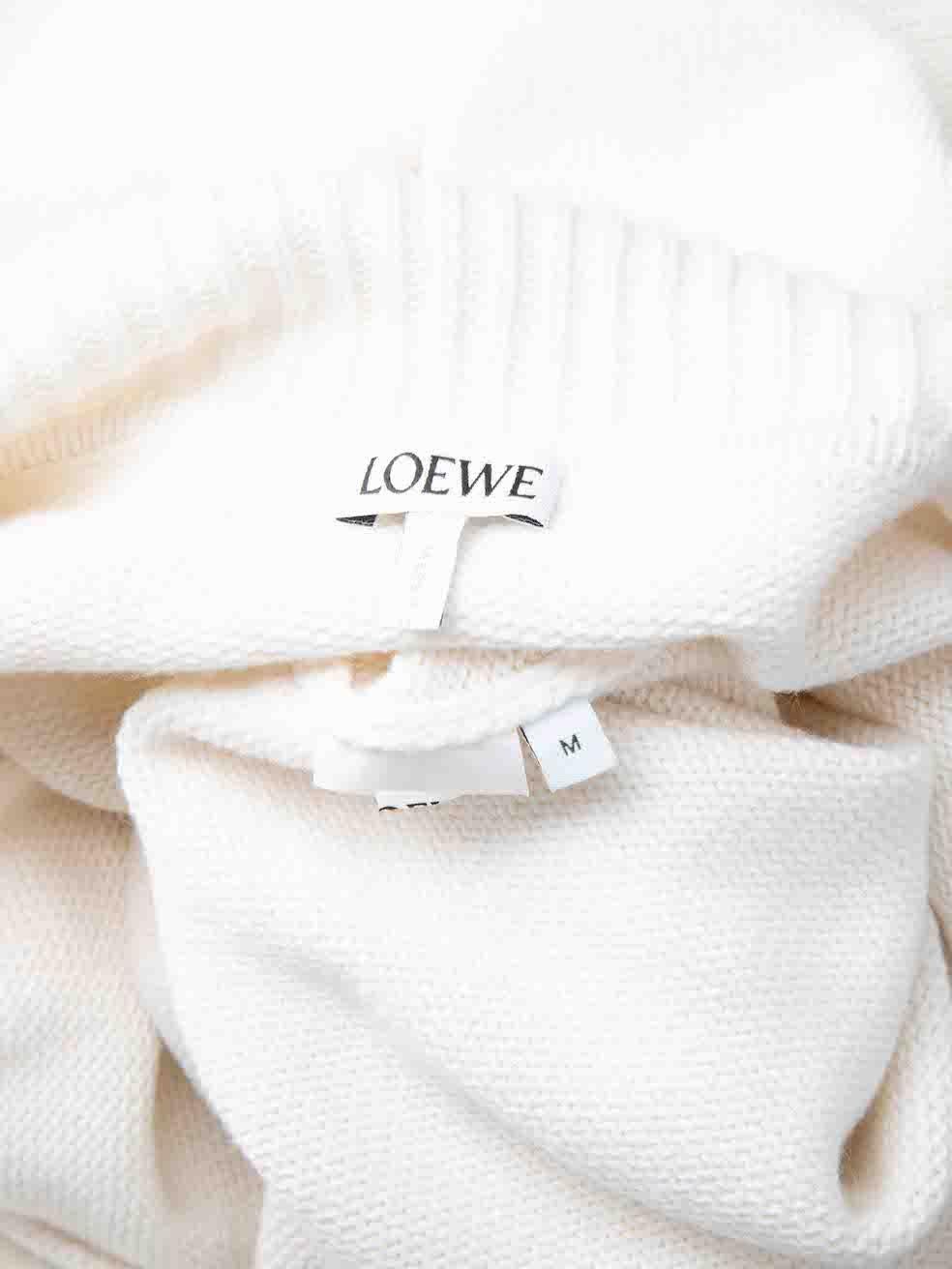 Women's Loewe Cream Collar Knit Crop Jumper Size M