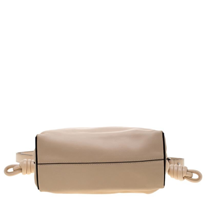 Loewe Cream Leather Flamenco Knot Hobo 2