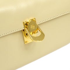 Loewe Cream Nude Leather Small Mini Top Handle Kelly Style Evening Satchel Bag